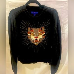 Aeropostale Black Beaded and Embroidered Tiger Sweatshirt